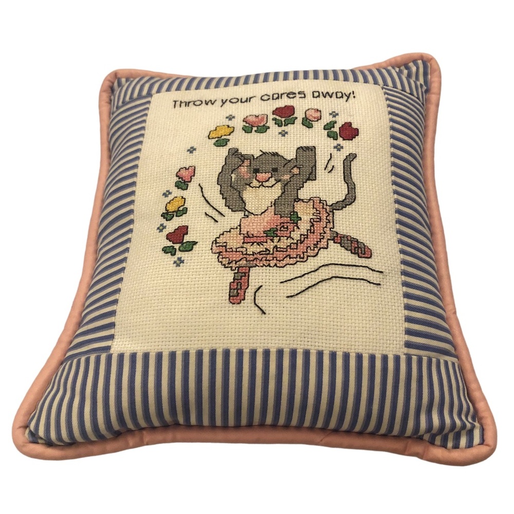 Throw Your Cares Away Ballerina Mouse Decorative Pillow - Picture 2 of 7
